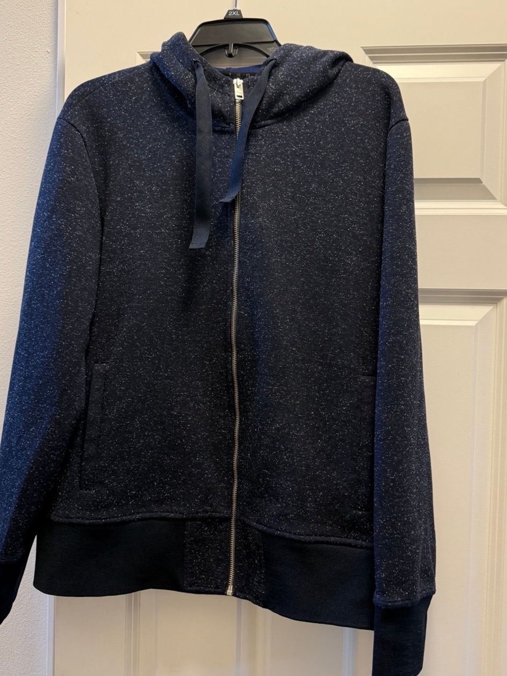 Speckled Navy Zip-Up Hoodedtop